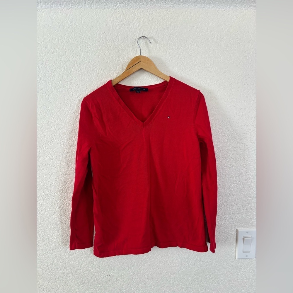 Tommy Hilfiger Red Long Sleeve Blouse